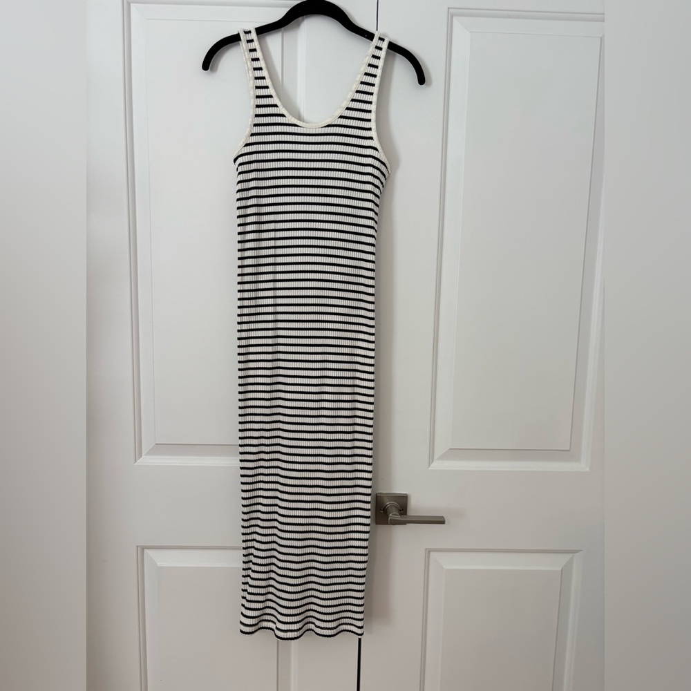 H&M Black and White Striped Maxi Dress